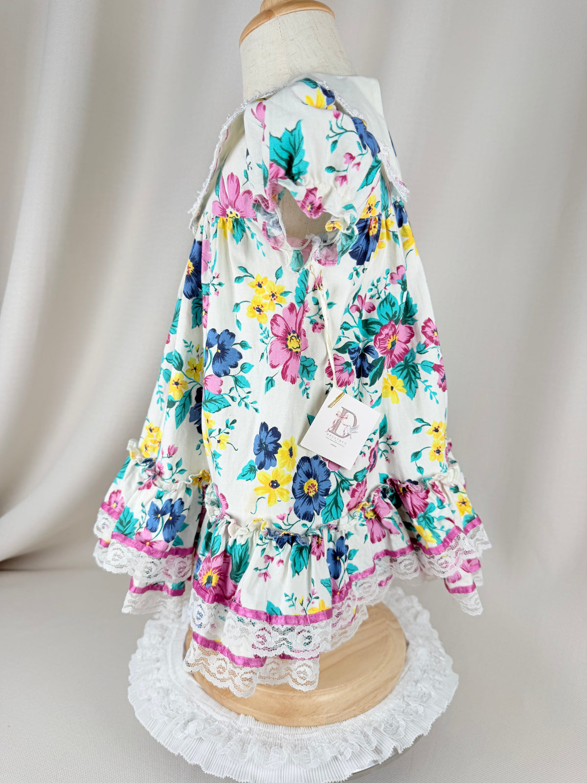 The Marigold Rose | Vintage Floral Lace Ruffle Dress | Dollyque