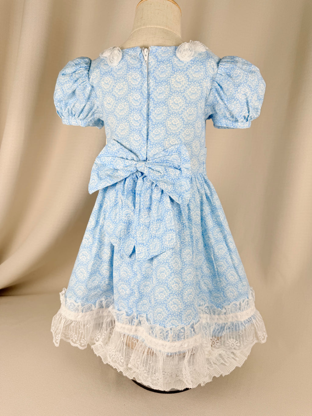 The Bluebell Rose | Vintage Blue Floral Lace Dress | Dollyque