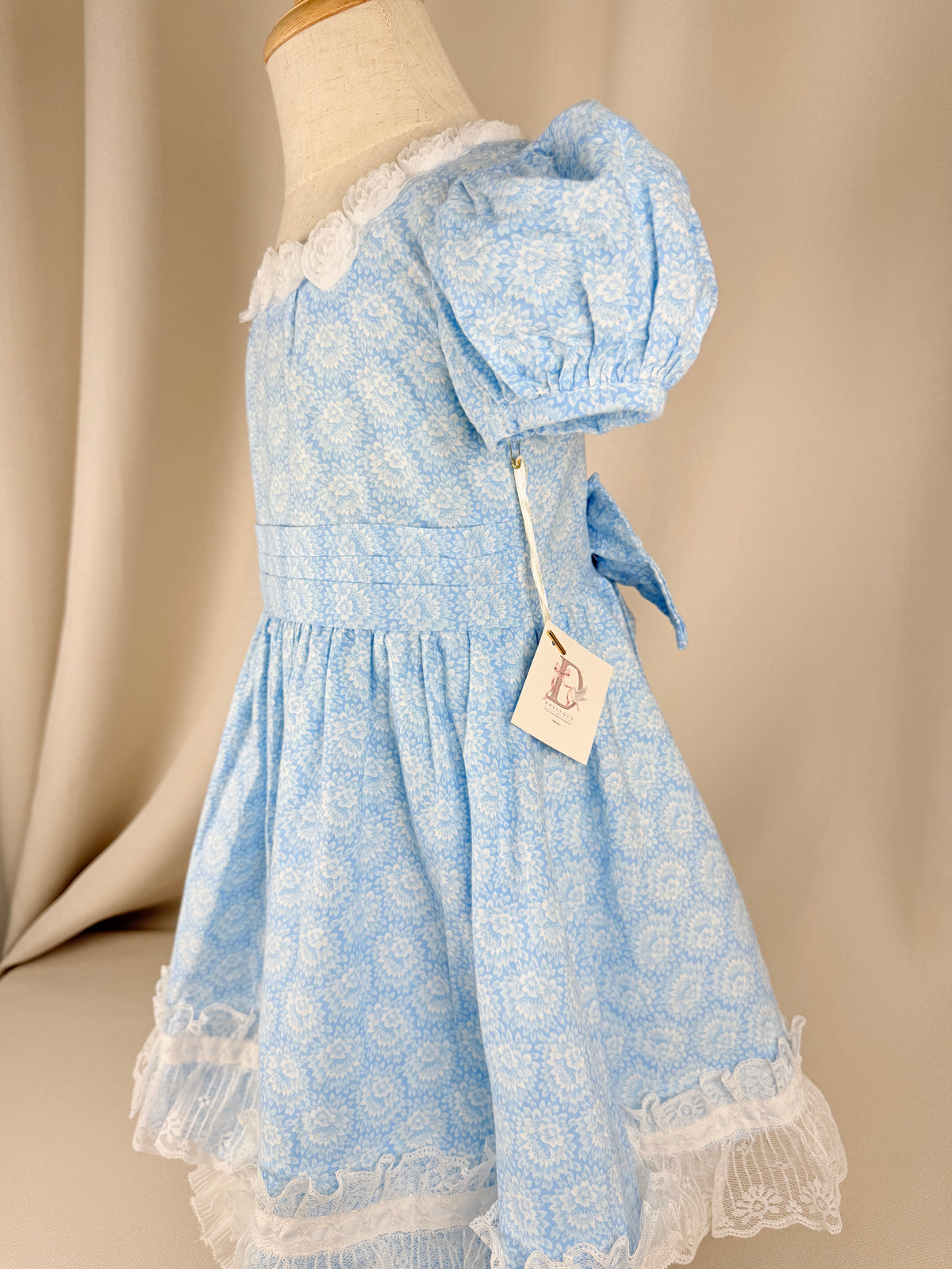 The Bluebell Rose | Vintage Blue Floral Lace Dress | Dollyque