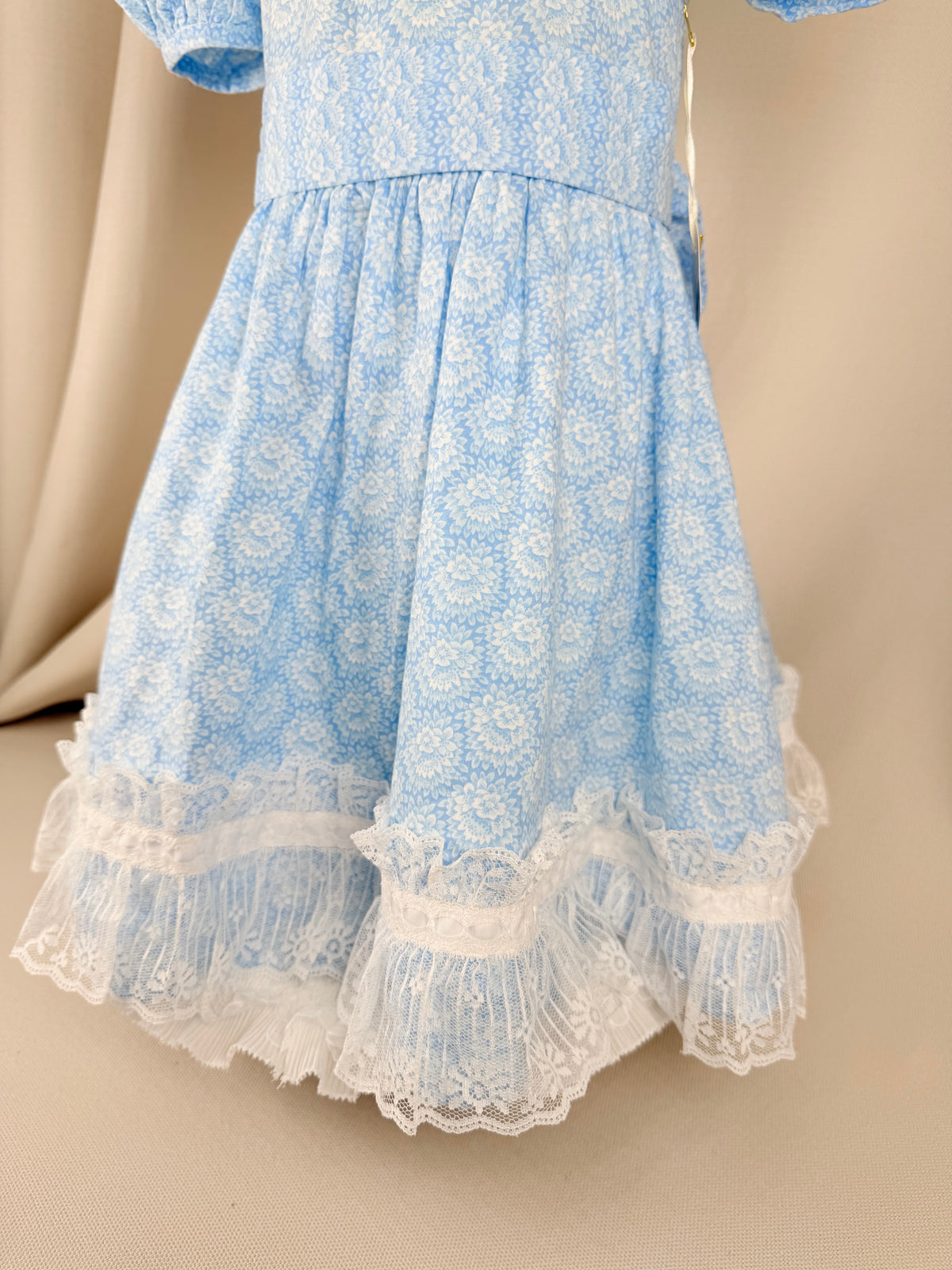The Bluebell Rose | Vintage Blue Floral Lace Dress | Dollyque