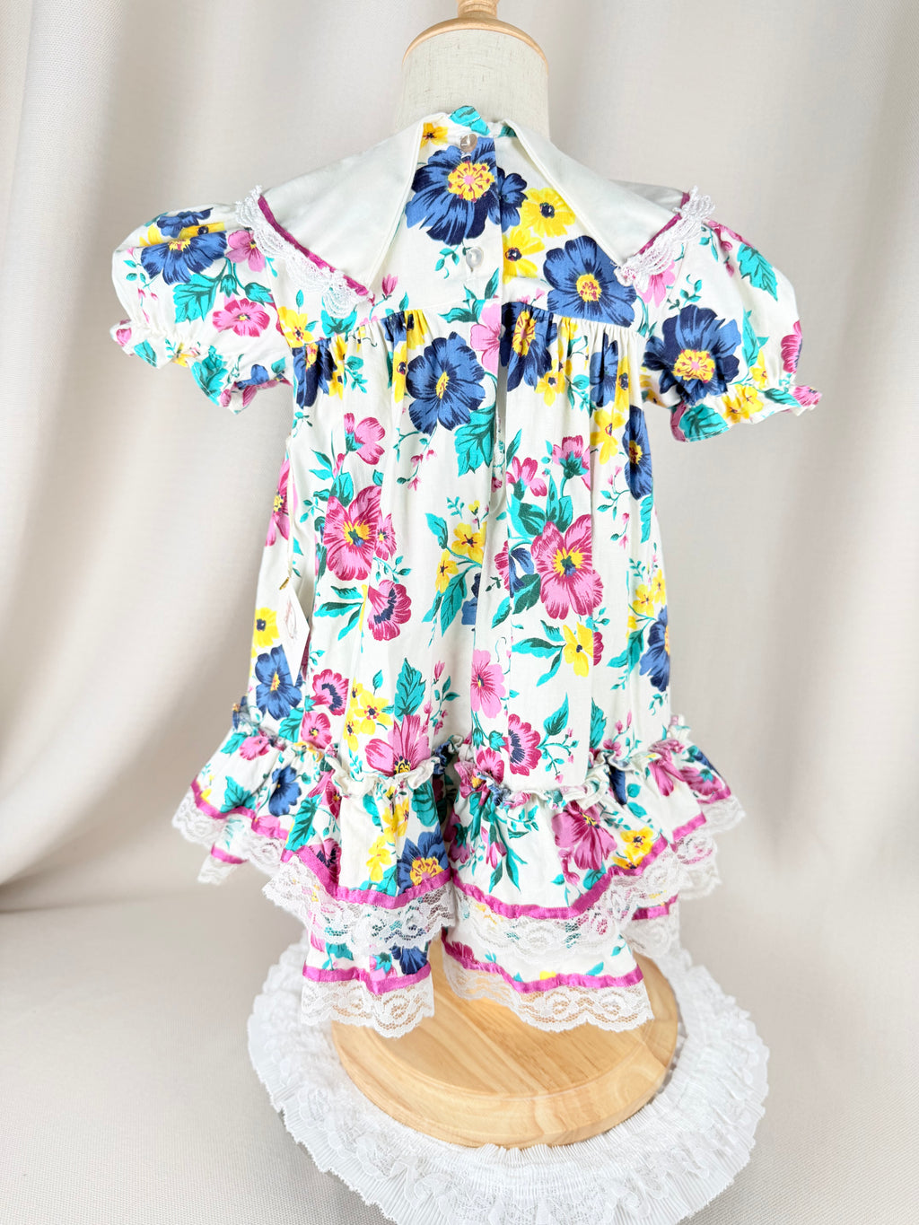 The Marigold Rose | Vintage Floral Lace Ruffle Dress | Dollyque