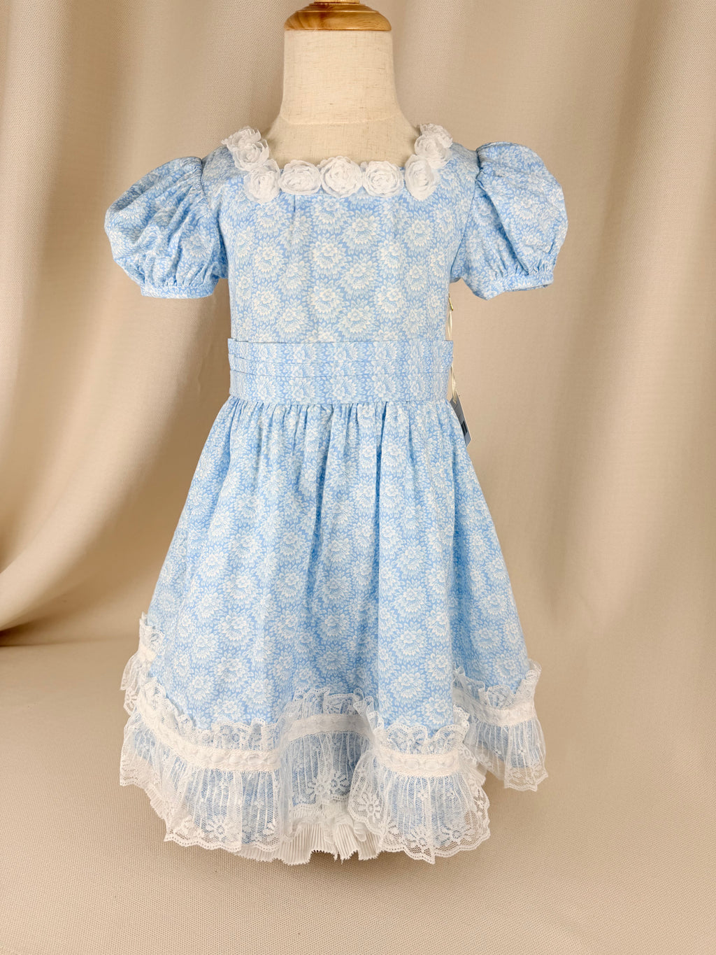The Bluebell Rose | Vintage Blue Floral Lace Dress | Dollyque