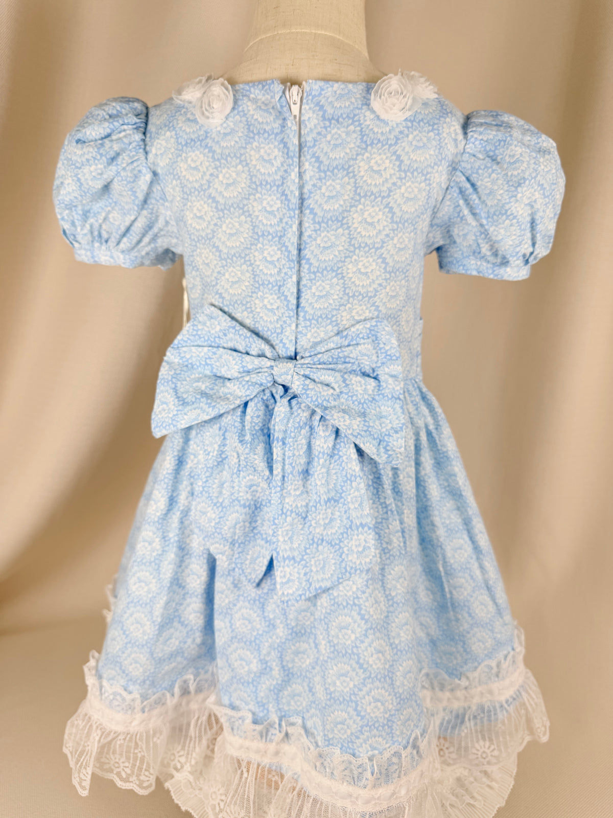 The Bluebell Rose | Vintage Blue Floral Lace Dress | Dollyque