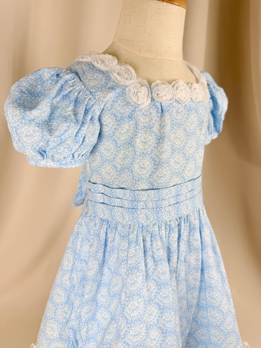 The Bluebell Rose | Vintage Blue Floral Lace Dress | Dollyque