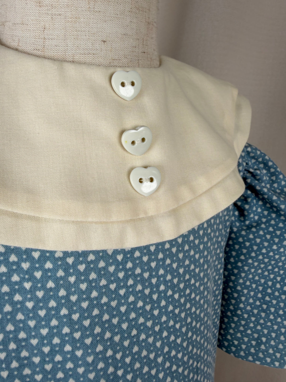 The Sweetheart Blue | Vintage Blue Heart Print Drop Waist Dress | Dollyque