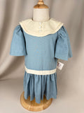 The Sweetheart Blue | Vintage Blue Heart Print Drop Waist Dress | Dollyque